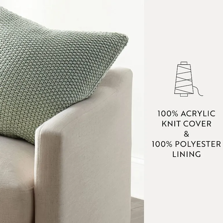 Casual Comfort Stitch Knit Acrylic Square Throw Pillow