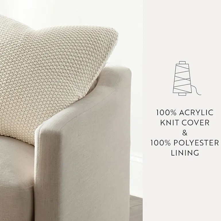 Casual Comfort Stitch Knit Acrylic Square Throw Pillow