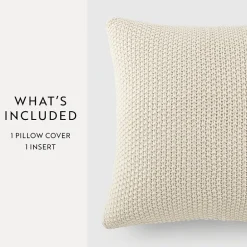 Casual Comfort Stitch Knit Acrylic Square Throw Pillow