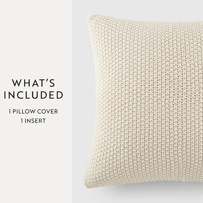 Casual Comfort Stitch Knit Acrylic Square Throw Pillow