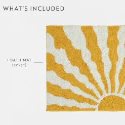 Casual Comfort Sunray Design Cotton Bath Rug