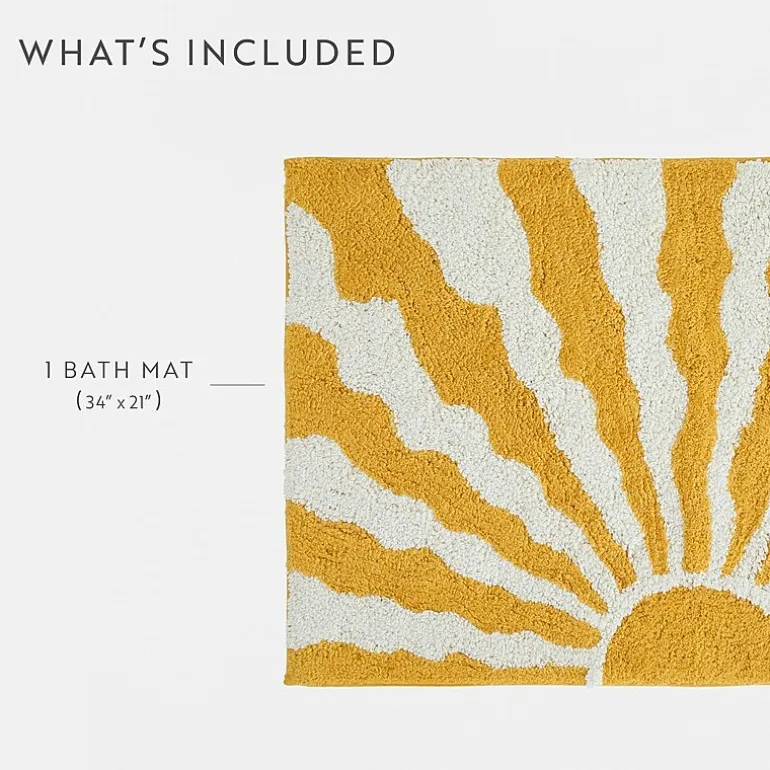 Casual Comfort Sunray Design Cotton Bath Rug