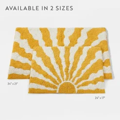 Casual Comfort Sunray Design Cotton Bath Rug