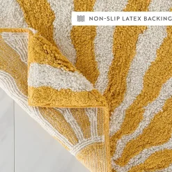 Casual Comfort Sunray Design Cotton Bath Rug