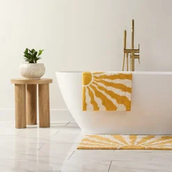 Casual Comfort Sunray Design Cotton Bath Rug