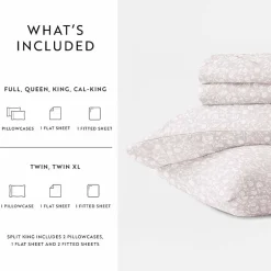 Casual Comfort 300tc Cotton Sateen Pattern 4 piece Sheet Set