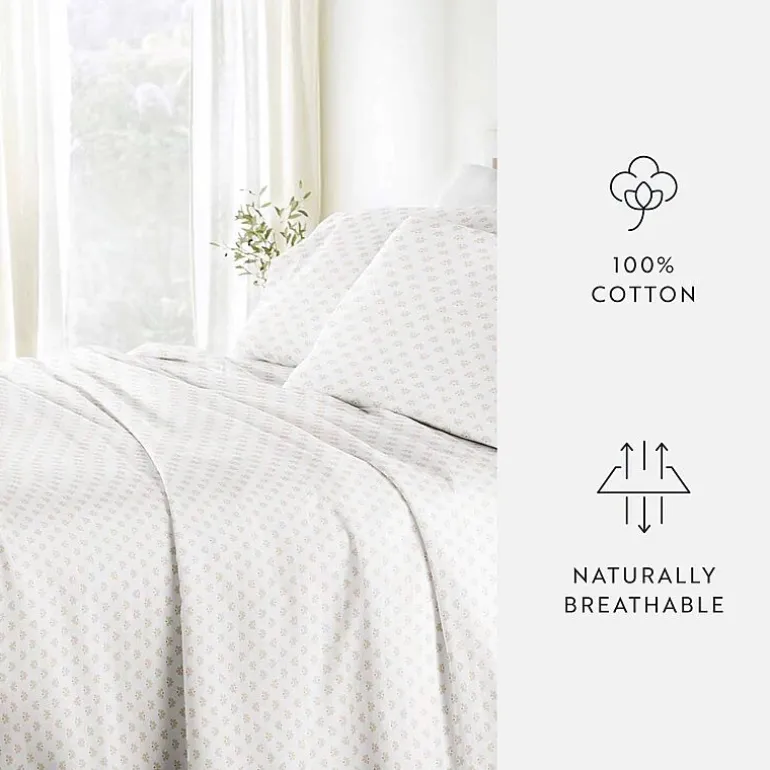 Casual Comfort 300tc Cotton Sateen Pattern 4 piece Sheet Set