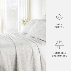 Casual Comfort 300tc Cotton Sateen Pattern 4 piece Sheet Set