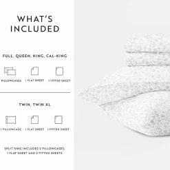 Casual Comfort 300tc Cotton Sateen Pattern 4 piece Sheet Set