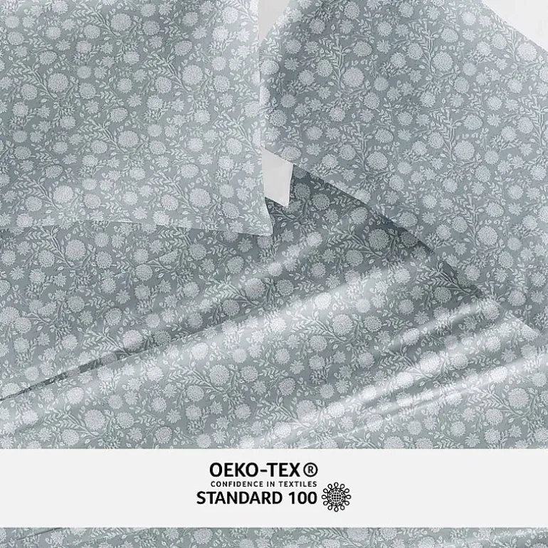 Casual Comfort 300tc Cotton Sateen Pattern 4 piece Sheet Set