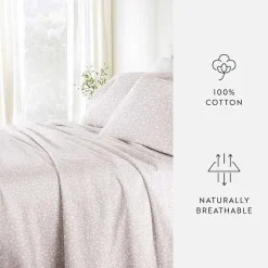 Casual Comfort 300tc Cotton Sateen Pattern 4 piece Sheet Set