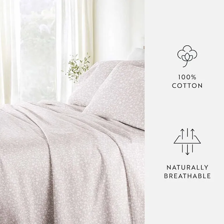 Casual Comfort 300tc Cotton Sateen Pattern 4 piece Sheet Set