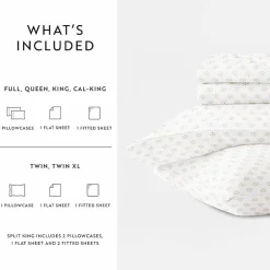 Casual Comfort 300tc Cotton Sateen Pattern 4 piece Sheet Set