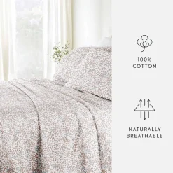 Casual Comfort 300tc Cotton Sateen Pattern 4 piece Sheet Set