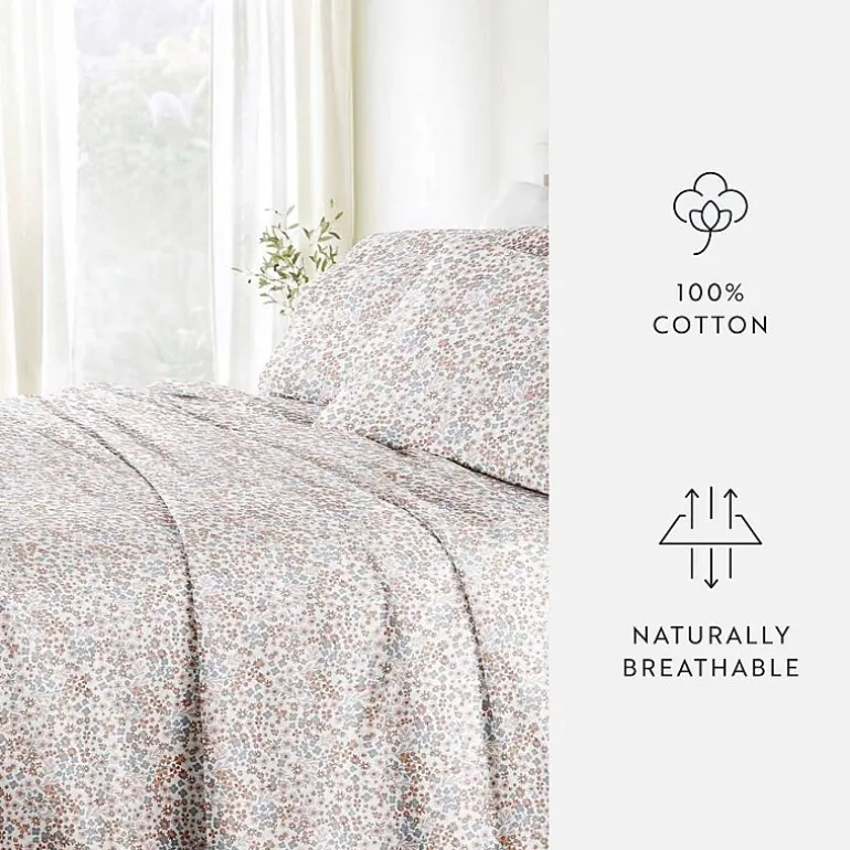 Casual Comfort 300tc Cotton Sateen Pattern 4 piece Sheet Set