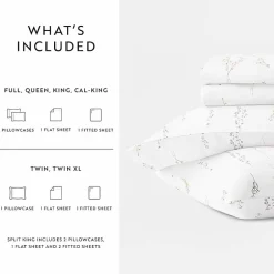 Casual Comfort 300tc Cotton Sateen Pattern 4 piece Sheet Set