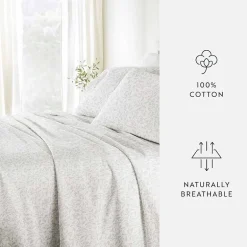 Casual Comfort 300tc Cotton Sateen Pattern 4 piece Sheet Set