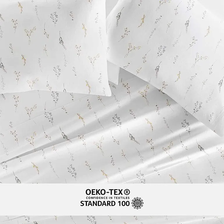 Casual Comfort 300tc Cotton Sateen Pattern 4 piece Sheet Set