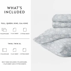 Casual Comfort 300tc Cotton Sateen Pattern 4 piece Sheet Set