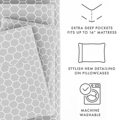 Casual Comfort Ultra Soft Honeycomb Pattern 4 Piece Bed Sheet Set