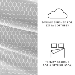Casual Comfort Ultra Soft Honeycomb Pattern 4 Piece Bed Sheet Set