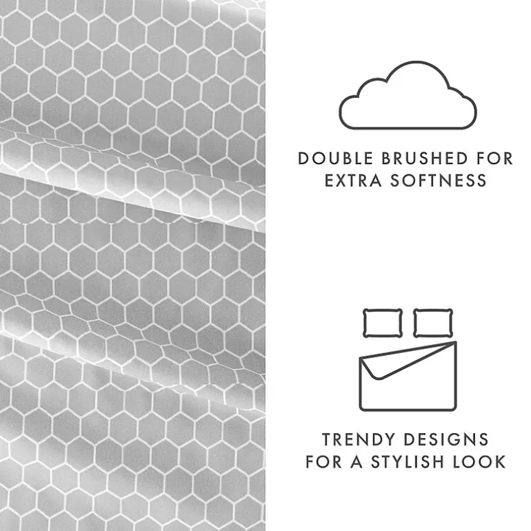 Casual Comfort Ultra Soft Honeycomb Pattern 4 Piece Bed Sheet Set