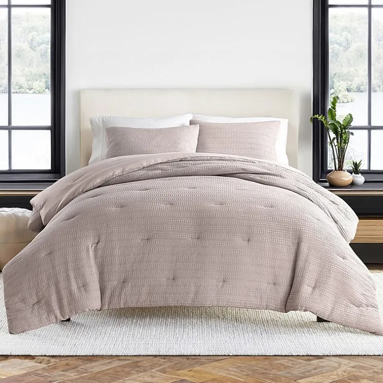 Casual Comfort Waffle Textured Midweight Down Alternative Comforter Set