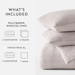Casual Comfort Waffle Textured Midweight Down Alternative Comforter Set