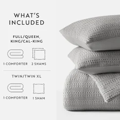 Casual Comfort Waffle Textured Midweight Down Alternative Comforter Set