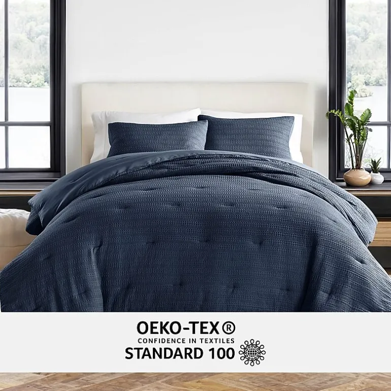 Casual Comfort Waffle Textured Midweight Down Alternative Comforter Set