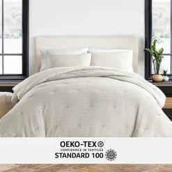 Casual Comfort Waffle Textured Midweight Down Alternative Comforter Set