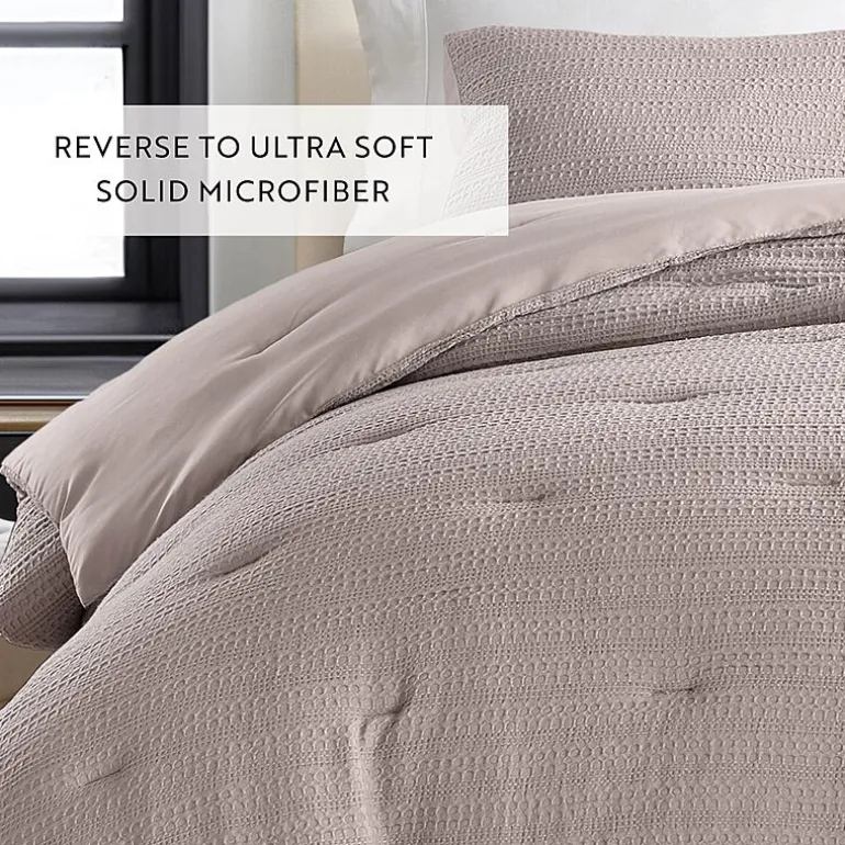 Casual Comfort Waffle Textured Midweight Down Alternative Comforter Set