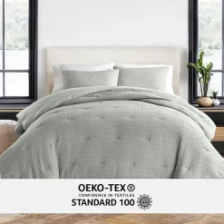Casual Comfort Waffle Textured Midweight Down Alternative Comforter Set
