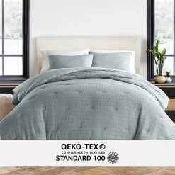 Casual Comfort Waffle Textured Midweight Down Alternative Comforter Set