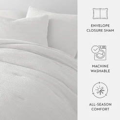 Casual Comfort Waffle Textured Midweight Down Alternative Comforter Set