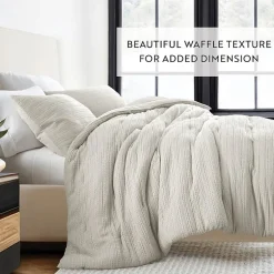 Casual Comfort Waffle Textured Midweight Down Alternative Comforter Set