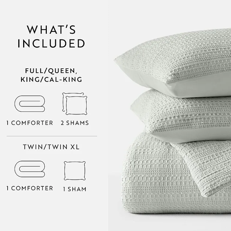 Casual Comfort Waffle Textured Midweight Down Alternative Comforter Set