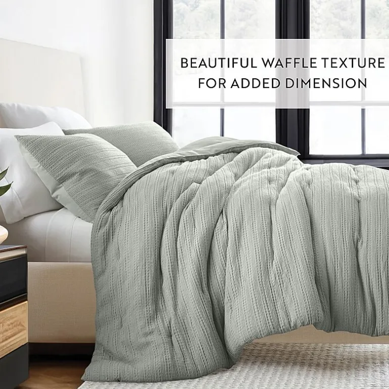 Casual Comfort Waffle Textured Midweight Down Alternative Comforter Set