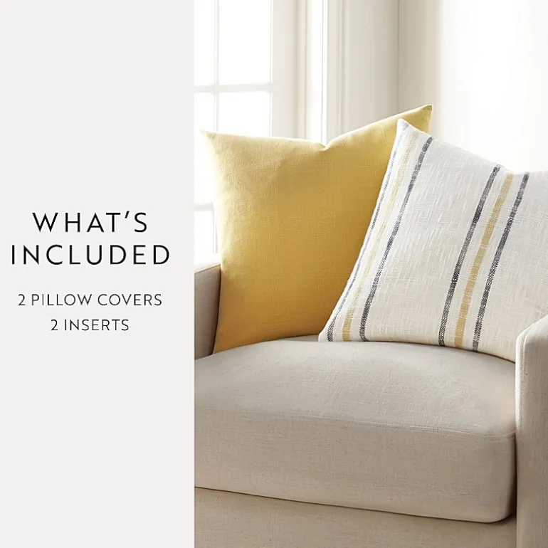 Casual Comfort Yarn Dyed Stripes 2-pc. Square Throw Pillow Set