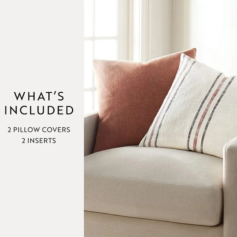 Casual Comfort Yarn Dyed Stripes 2-pc. Square Throw Pillow Set