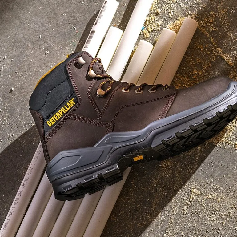 CAT Mens Slip Resistant Striver Steel Toe Work Boots