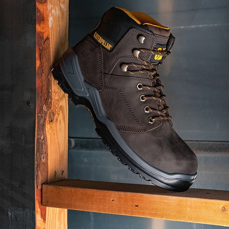 CAT Mens Slip Resistant Striver Steel Toe Work Boots