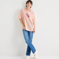 Celestial Butterfly Oversized Tee Womens Juniors Crew Neck Short Sleeve Oversized Graphic T-Shirt
