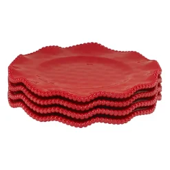 Certified International Perlette Red 4-pc. Melamine Salad Plate
