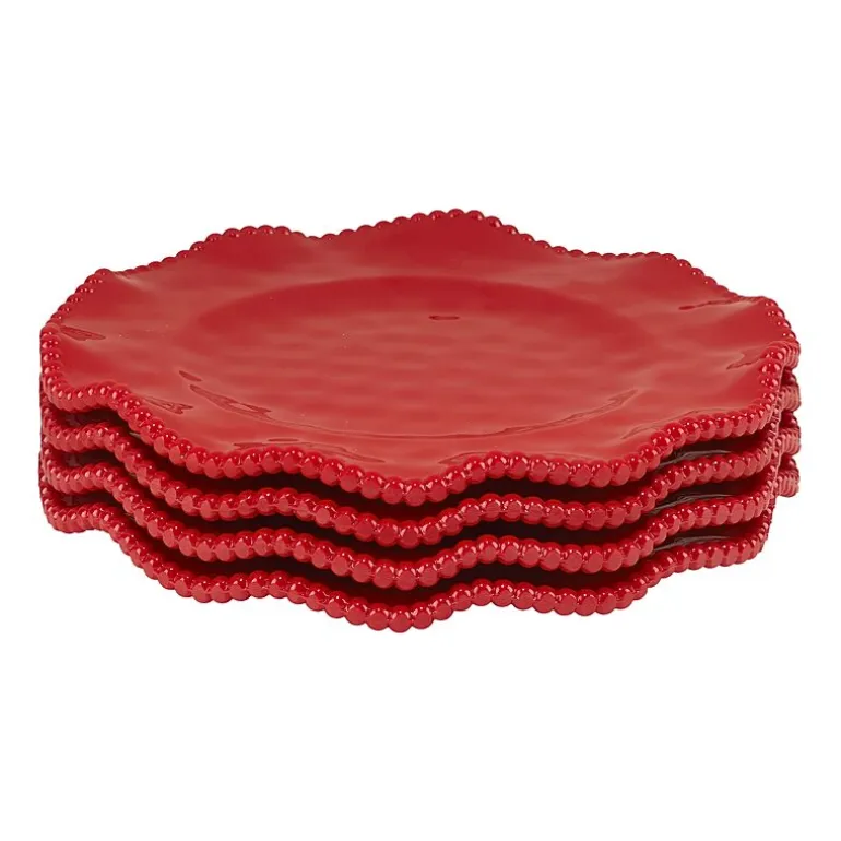Certified International Perlette Red 4-pc. Melamine Salad Plate
