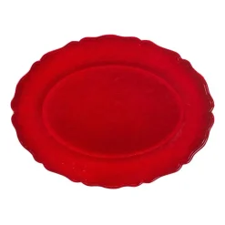 Certified International Red Crackle Serving Platter