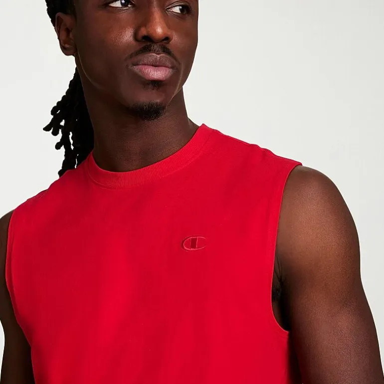 Champion Mens Crew Neck Short Sleeve Muscle T-Shirt