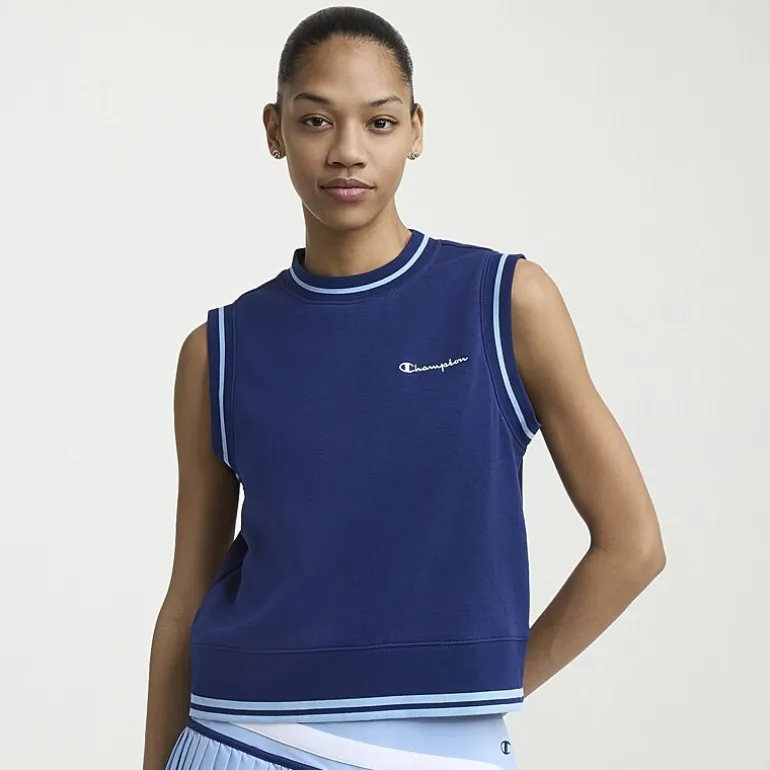 Champion Womens Mock Neck Sleeveless Muscle T-Shirt