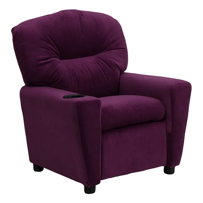 Chandler Plush Recliner with Cup Holder for Kids