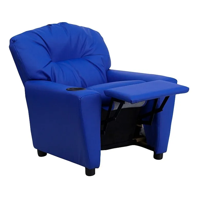 Chandler Plush Recliner with Cup Holder for Kids